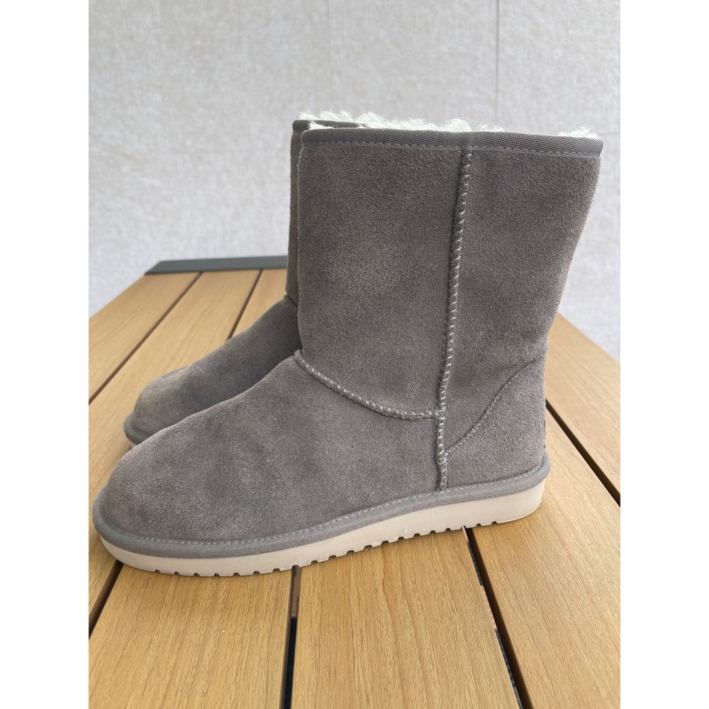 Koolaburra by UGG Victoria Grey Suede Shearling Fur Short Boots 1017090 Womens 8